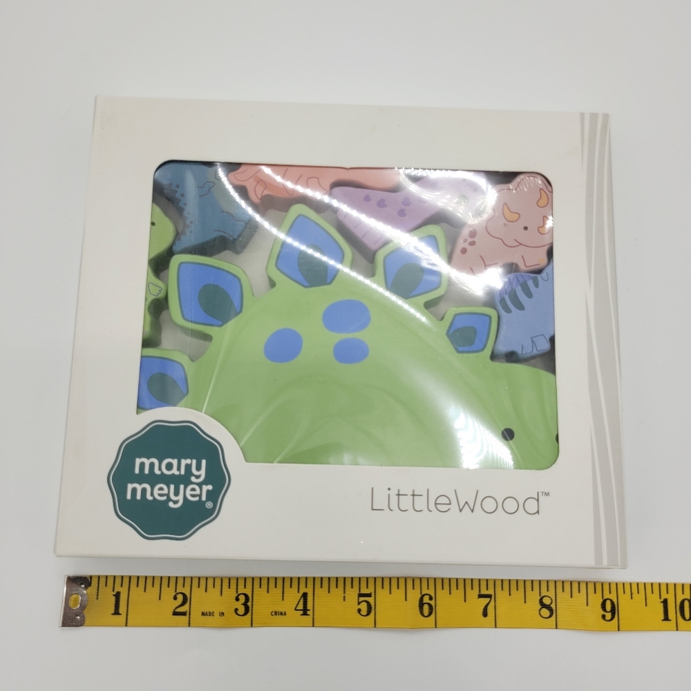 Mary Meyer Little Wood Dinosaur Blocks 7 Pieces 18mo+ Play Gift Infants Baby NEW - Picture 11 of 11